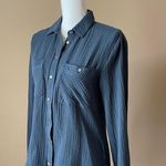 1. State  | Blue Waffle Knit Button Down Top Sz XS Photo 2