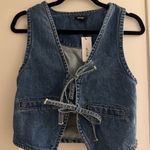 Nasty Gal NWT  Denim Vest with Tie Front Photo 0
