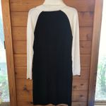 Calvin Klein EUC  Cream Black Long Zip Front Duster Sweater Dress Medium Photo 6