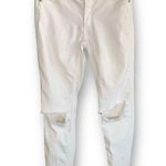 Free People  Jeans Skinny Distressed White Denim Midrise Cropped Photo 6