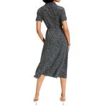 Club Monaco Floral Open Neck Silk Shirt Dress in Black, Size XS Photo 2