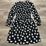 Maeve Meave Anthropologie Hearts Black‎ And White  Smocked Long Sleeve Dress Size XS Photo 4