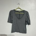 Madewell Blue Stripe Puff Sleeve Scoop Neck T-Shirt Sz M Photo 1