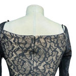 Dress the Population Off Shoulder Blouson Sleeve Lace Dress Black Nude Size S Photo 7