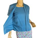 VINTAGE CIRCA 1970'S SKY BLUE SHORT SLEEVE KNIT TOP (S) Photo 3