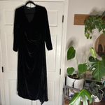 Olivia Von Halle x Disney Maleficent Shillingford Velvet Wrap Maxi Dress Size S‎ Black Photo 3