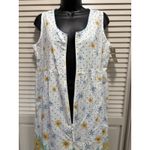 White Stag  Sleepwear Breakfast Dress‎ White/Yellow Floral Zip Front Size Small Photo 2