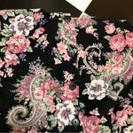 Vintage 80s 90s Miss Dorby Floral Tiered Dress Black Pink Shoulderpads 10P small Photo 5