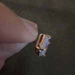 Kate Spade Save the date Rose Gold pave princess cut Cubic Zirconia stub earring Photo 8