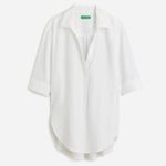 J.Crew Airy Gauze Popover V Neck 3/4 Sleeve Beach Shirt US Women's XXS New Photo 1