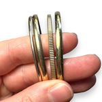 Womens Set of 4 Metal Fashion Statement Bracelet Bangles Gold Tone Photo 2