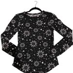 No Boundaries Celestial Black and White Sun and Moon Long Sleeve Top Sz M Photo 1