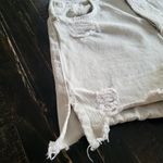 ZARA  Off-White Distressed High-Waisted Cut-Off Cotton Shorts Women’s Size 4 Photo 2