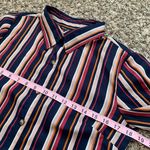 New Glory Striped Button down Shirt Roll tab Sleeve multicolor Medium Photo 8
