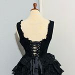 WIdow Dollskill Women Black Elegant Lace Tiered Corset Dress Fairycore Sz XS Photo 3