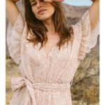 Cleobella  Odelia cotton ruffle beige printed boho dress small Photo 3