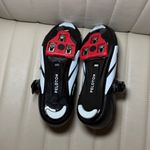 Peloton  Cycling Shoes Black Red Adjustable Strap & Ratchet Spin Shoes Photo 2