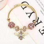 Adjustable Crystal Bee Charm Bracelet for Women Gold Photo 0