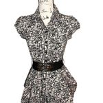 BCX Black White Abstract Print Ruffled Skirt Short Dress Women's Medium Photo 1