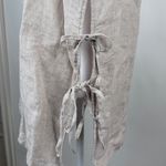 Rachel Zoe  Resort Ready Zoe 100% Linen Beige Tank Top Tunic Tie Sides Sz Medium Photo 3