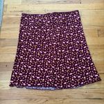 Free People Burgundy Floral Skirt Size 12 Photo 0