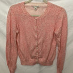 Banana Republic : Pink/Cream cardigan sweater- abstract pattern- lightweight- M Photo 0