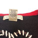 Studio Works  Vintage Patchwork Stitch Christmas Holiday Vest Black Red Medium Photo 5