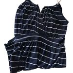 One Clothing  summer cotton striped navy dress size medium rope shoulders sun dre Photo 8