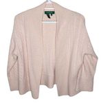Lauren Ralph Lauren angora blend cable knit blush pink shrug size Mp Photo 0