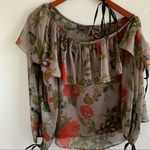 Topshop Large Floral Sheer Tie Arm Tie Strap Top 2 Photo 0