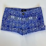 American Eagle Blue Print Stretch Cotton Midi Shorts - 2 Photo 0
