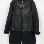 Berek Black Coat Metallic Thread Size Medium Fray Trim Photo 0