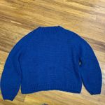 Elan Sweater Knit Pullover Pink Heart Royal Blue Long Sleeve Womens Size Large Photo 3