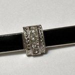 1928 Collection (brand) Silver Tone Rhinestone & Black Enamel Brooch Pin Photo 0