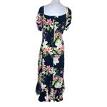 Two Palms Women's Nadina Black Hawaiian Plumeria Panel Midi Dress Plus Size 2XL Photo 2