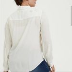 Torrid  Taylor - White Gauze Embroidered Star Button Front Relaxed Fit Shirt Photo 2