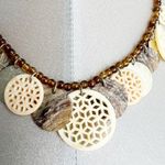 Vintage Beautiful Ethnic Necklace 90s Y2K style Handmade, earthy Tan Photo 3