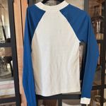 Urban Outfitters  mock neck baby tee long sleeve raglan whale save ocean top Photo 6