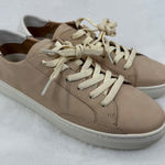 Soludos Women's Ibiza Sneakers Leather Tan White Accent Lace Up Casual Shoes 9.5 Photo 0