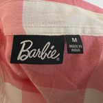 Barbie Pink Plaid Flannel Shirt Button Down Mattel Size Medium Button Up Classic Photo 4