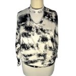 First Love Sweatshirt Womens L Oversized White Gray Abstract Tie Dye Dolman Photo 1