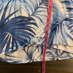 Talbots Plus Size 2X Linen Blue White Palm Leaf Print Blouse Top Resort Photo 8