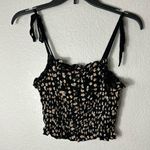 Urban Outfitters Black Daisy Floral Crop Top Tank Top Medium Photo 0