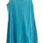Neon Buddha Blue Layered Cotton Dress Sleeveless Comfort Pool Beach Size XS Photo 0