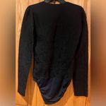 ZARA  Textured Square Neck Long Sleeve Black‎ Bodysuit Top Size Small Photo 14