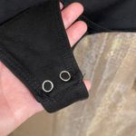 N: Philanthropy Black Long Sleeve Cutout Stretchy Bodysuit Medium Photo 3