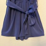 1. State  women's belted cuffed sleeve blue romper small Photo 9