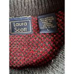 Laura Scott VINTAGE  Plaid And Gold Homiday Festive Sweater Faux Pockets Size L Photo 5