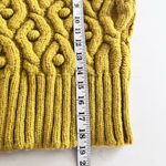 ZARA Yellow Chunky Cable Knit Ruffled Cap Sleeve Mock Neck Sweater Size Medium Photo 7