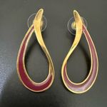 Vintage AVON Maroon Burgundy Enameled Gold Photo 1